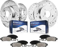 Drilled Slotted Rotors and Ceramic Brake Pads Kit