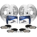 Drilled Slotted Rotors and Ceramic Brake Pads Kit