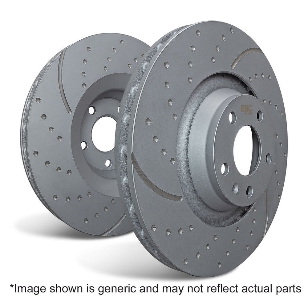 3GD GD7642 350mm Slotted Dimpled Vented Front Disc Brake Rotors (Set of 2)
