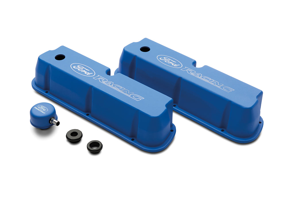 Die-Cast Aluminum Baffled Valve Covers, Blue Satin Finish