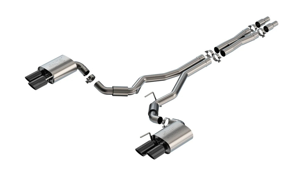ATAK Cat-Back Exhaust System 3-Inch Quad Black Chrome Tips
