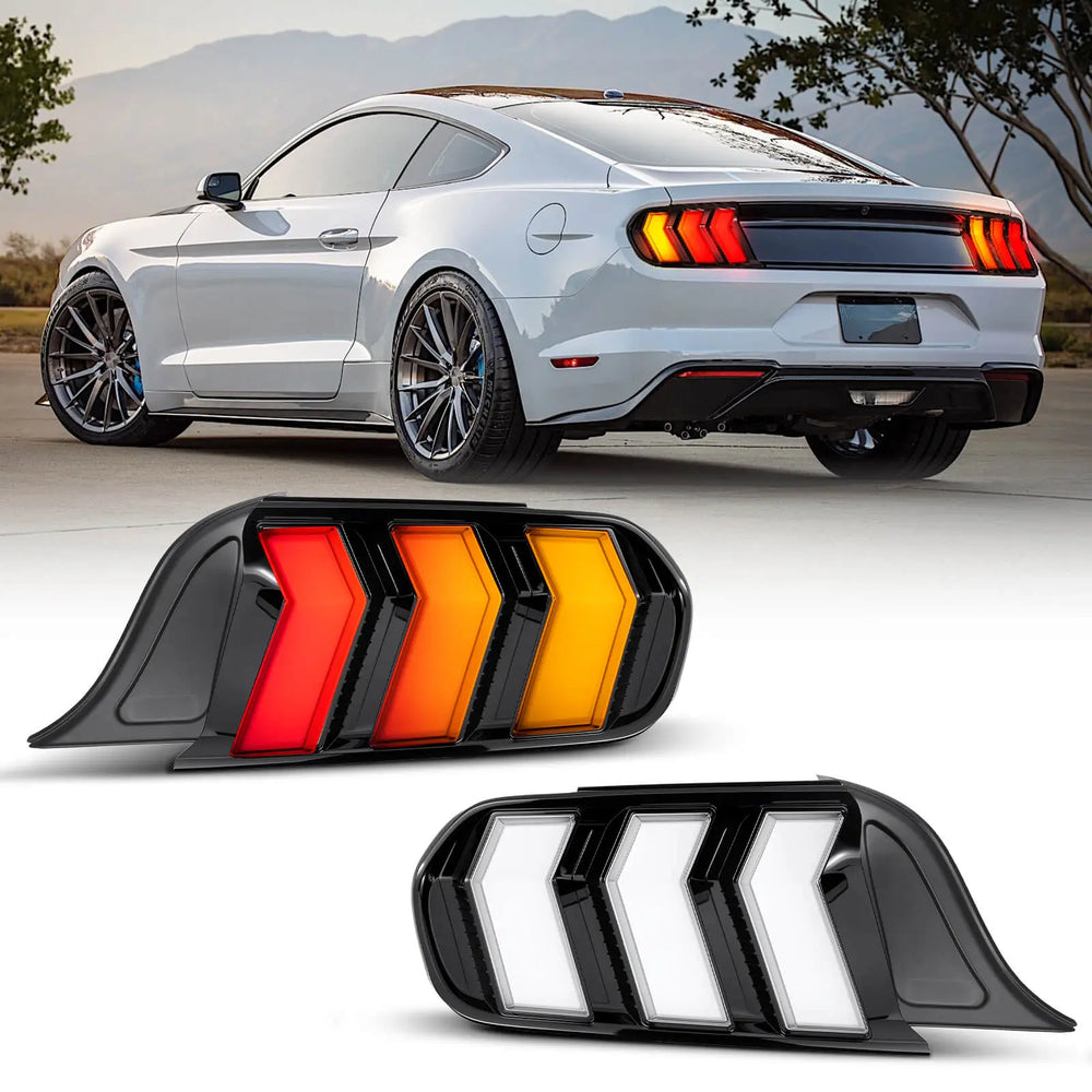 LED Tail Light Assembly Clear V-Shape Sequential