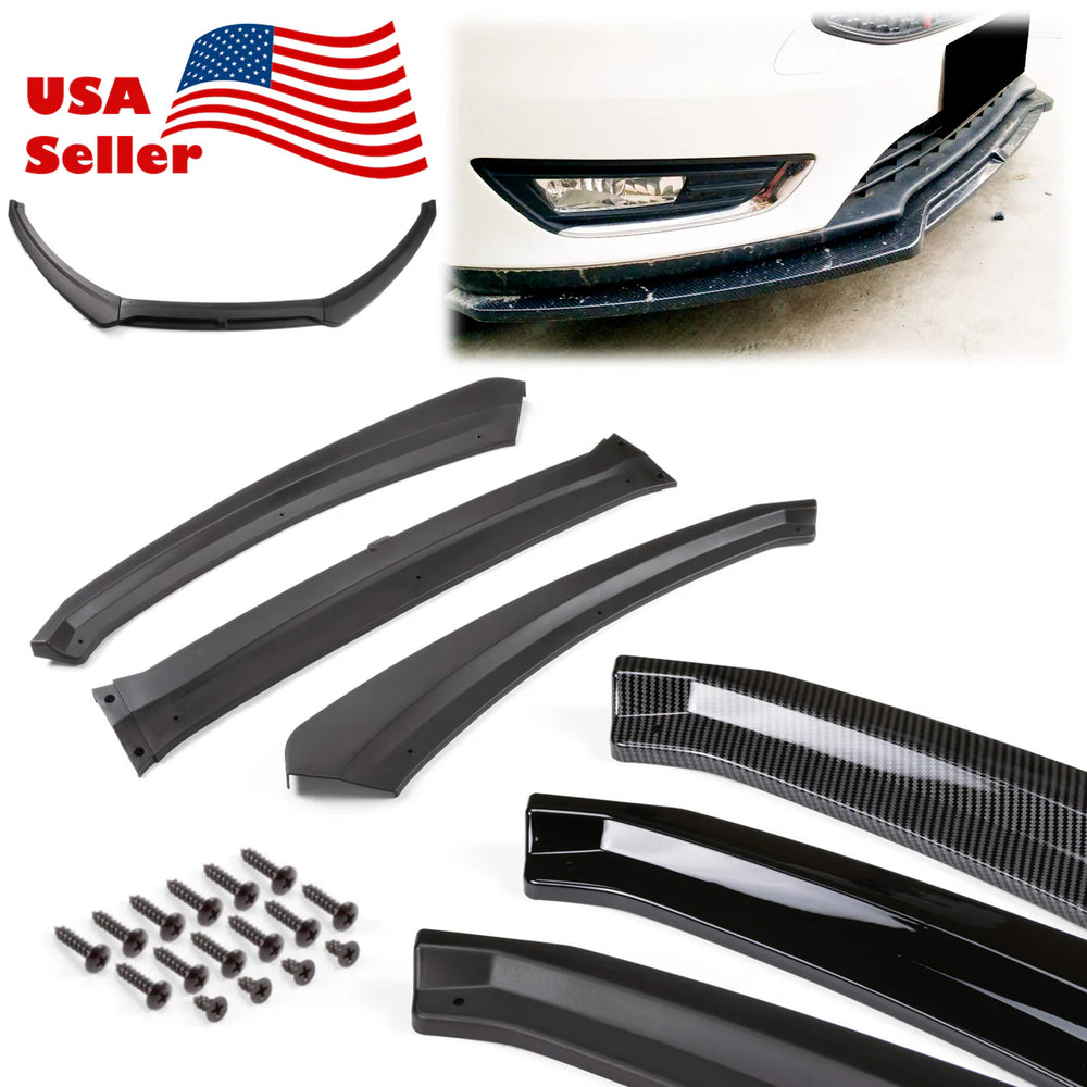 3pcs Front Bumper Lip Spoiler