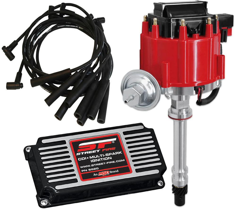 MSD Street Fire Distributor with Red Cap and Brass Terminals