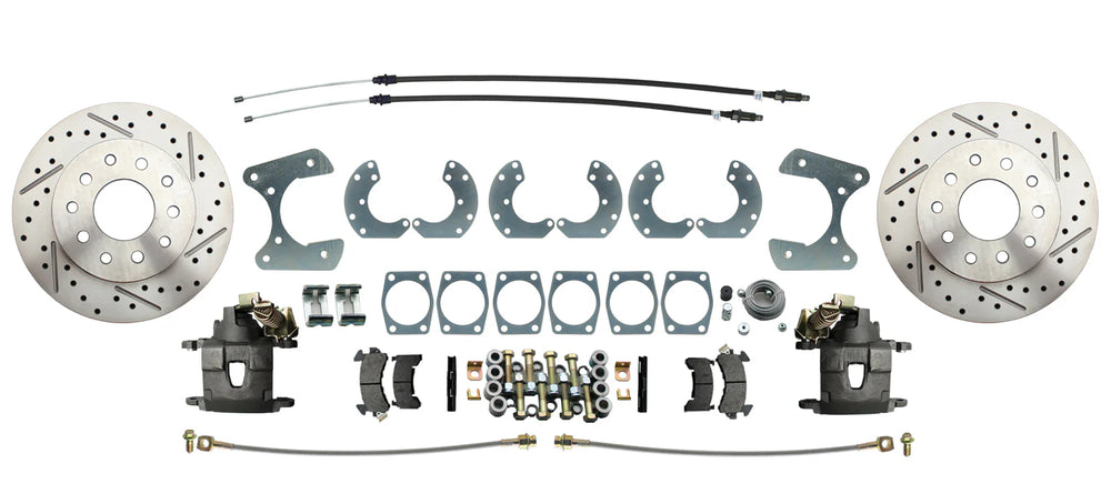 Rear Disc Brake Conversion Kit with 11-Inch Drilled/Slotted