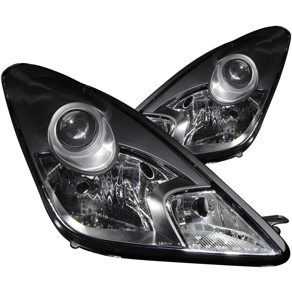 Black Housing Halogen Headlight Assembly Set