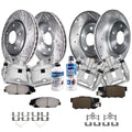 14pc Drilled Slotted Rotor Caliper Ceramic Brake Kit