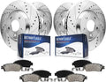 Drilled Slotted Rotors and Ceramic Brake Pads Kit