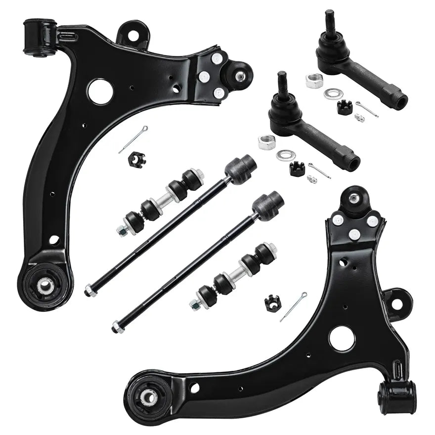 8pc Front Lower Control Arms, Tie Rods, Sway Bar Links Kit