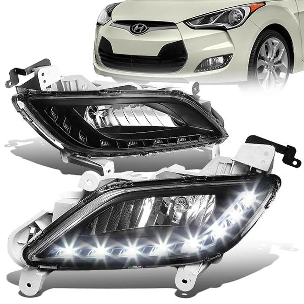 LED DRL Fog Light Kit with Wiring Harness