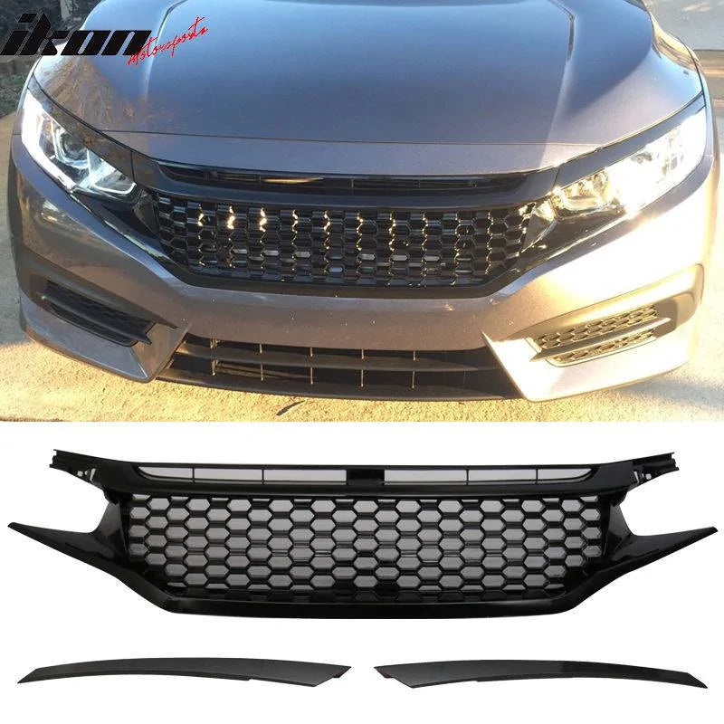 Gloss Black Mesh Grille with Eyebrows