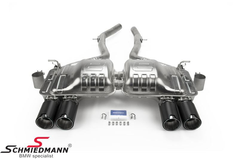 Exhaust System with 4x90mm Black Chrome Tips