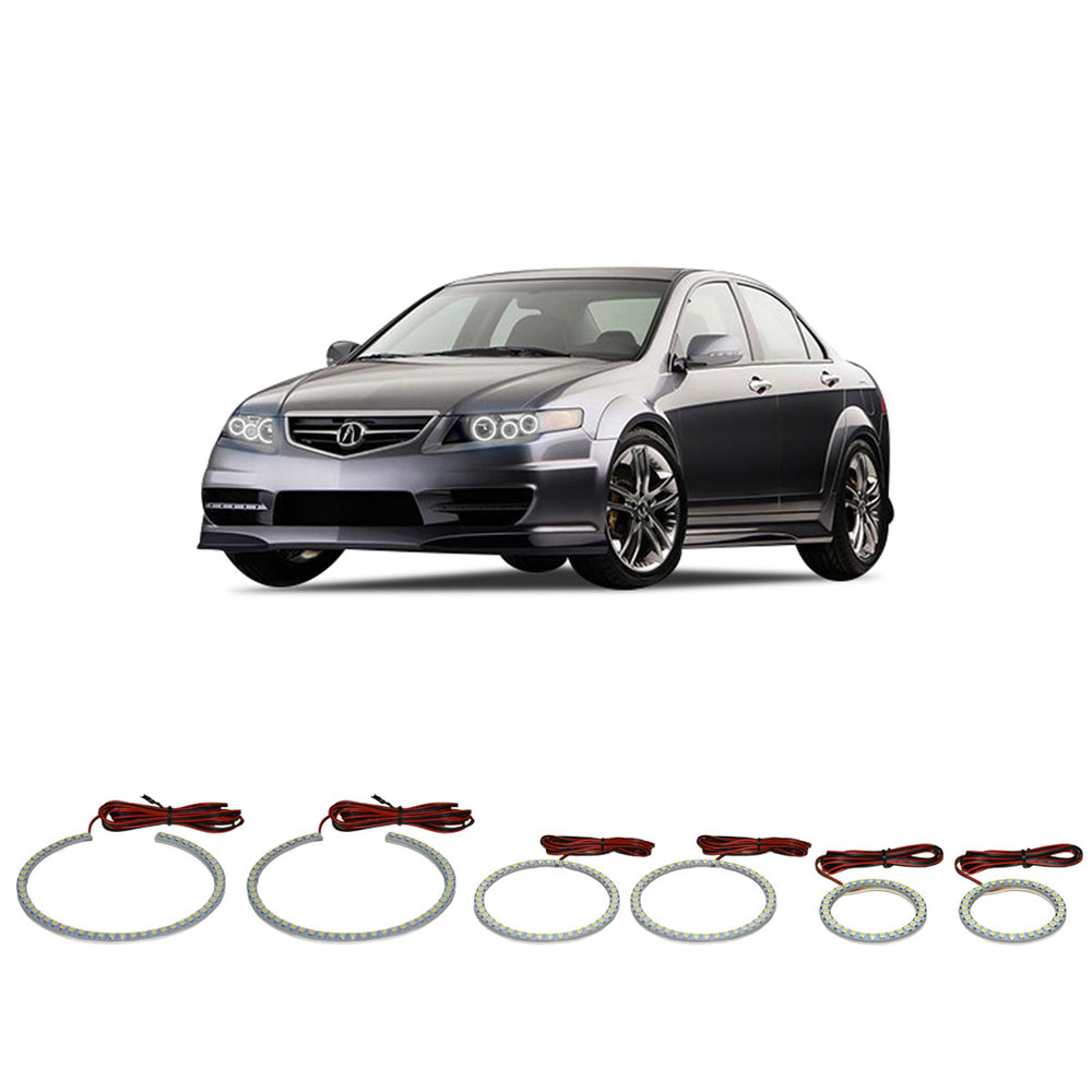 Acura TSX White LED Halo Headlight Kit