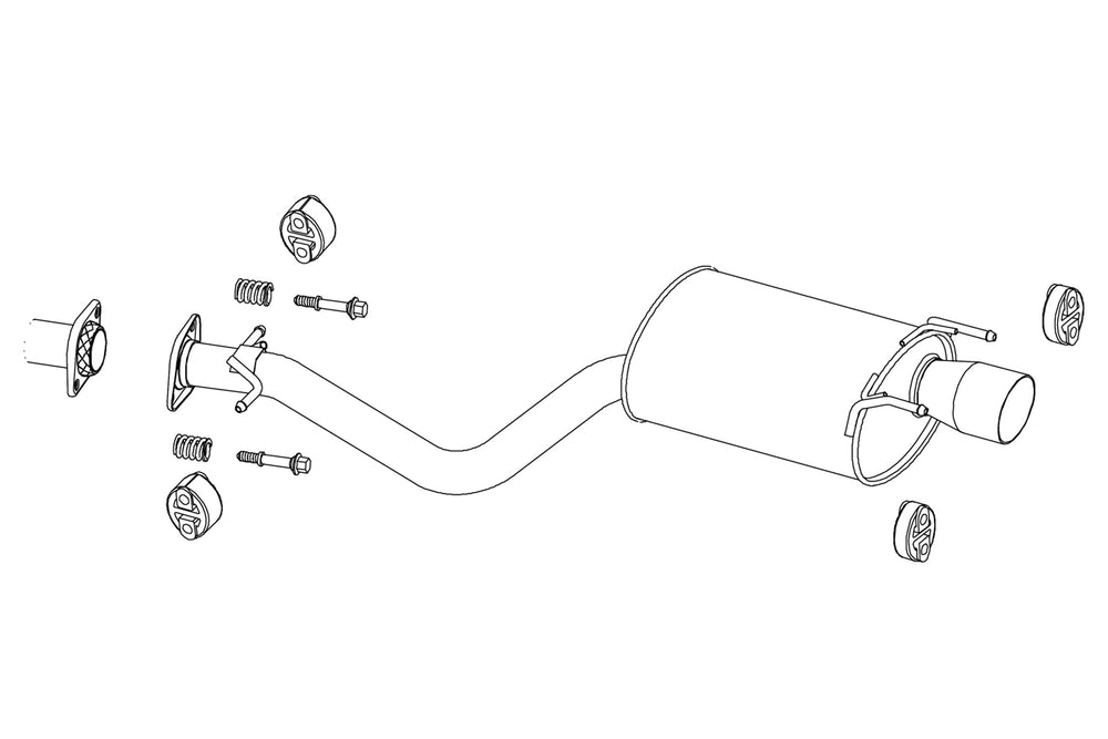 60.5mm Cat-Back Exhaust System w/ φ101.6 Tailtip