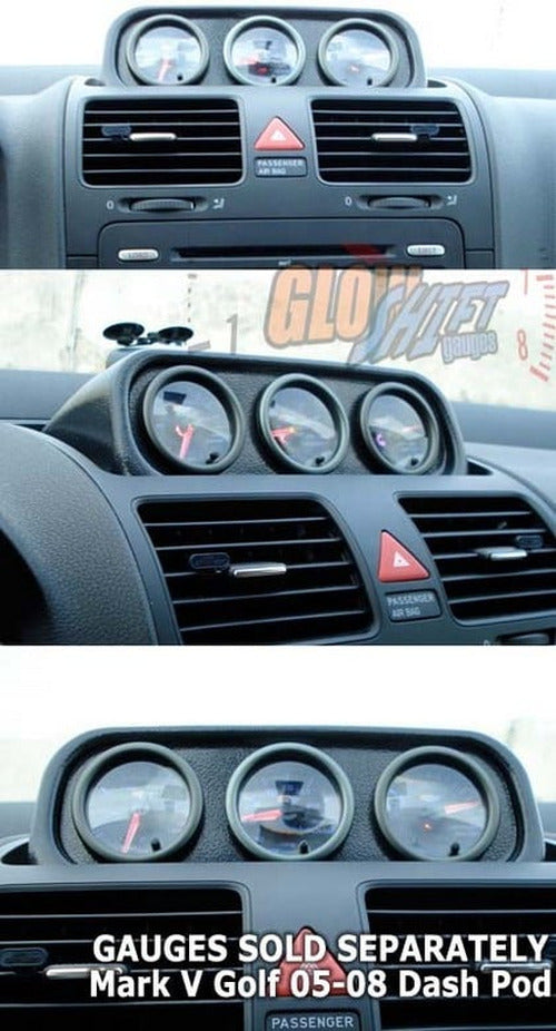 GlowShift Black Triple Dashboard Gauge Pod for Volkswagen