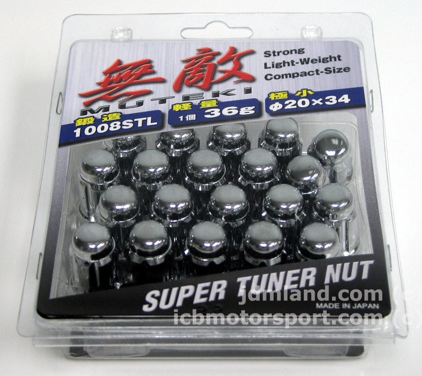 Wheel Mate Muteki 12x1.50 Spline Drive Lug Nuts, Chrome,