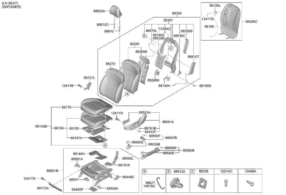 Front Seat Back Pad Assembly, Driver Side