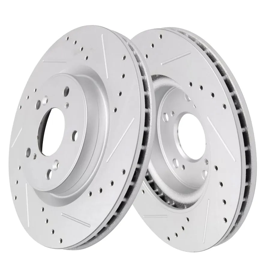 Drilled and Slotted Front Brake Rotors