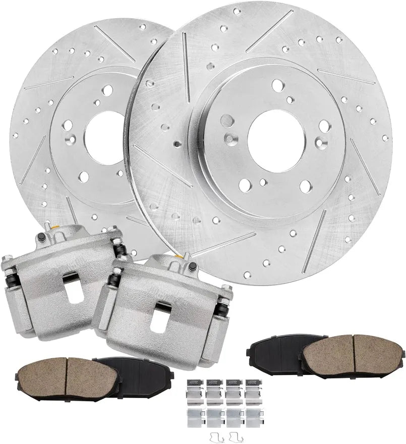 6-Piece Front Drilled and Slotted Brake Kit