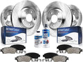 Front and Rear Disc Rotors and Ceramic Brake Pads Kit