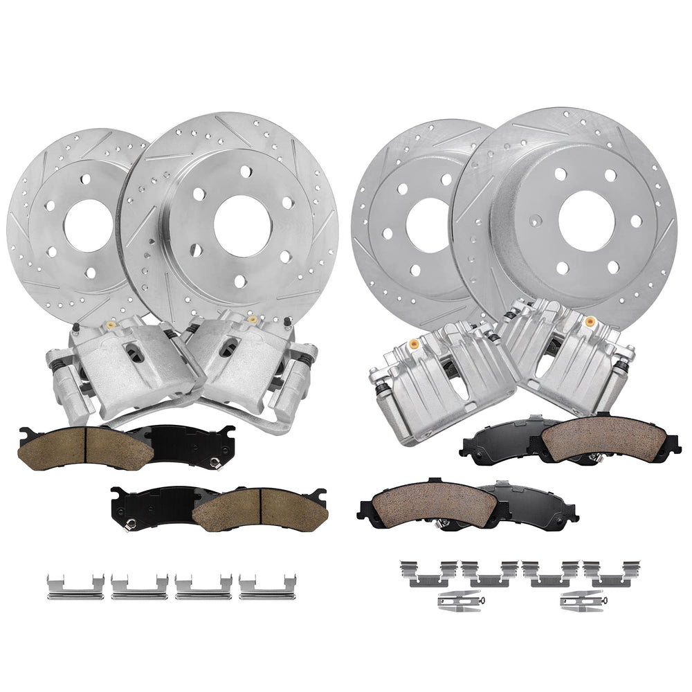 Rear Disc Brake Rotors, Drilled and Slotted