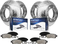 8-Piece Front and Rear Drilled and Slotted Rotor and Ceramic Brake Pad Kit