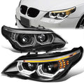 LED U-Halo Projector Headlights Black
