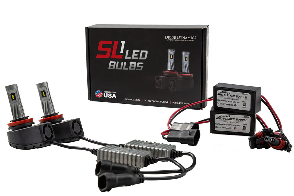 SL1 H11 LED Fog Light Bulbs w/ Anti-Flicker