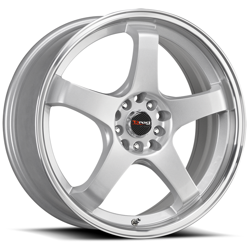 DR-63 17x7 +40 5x100 Silver Machined Lip Alloy Wheel