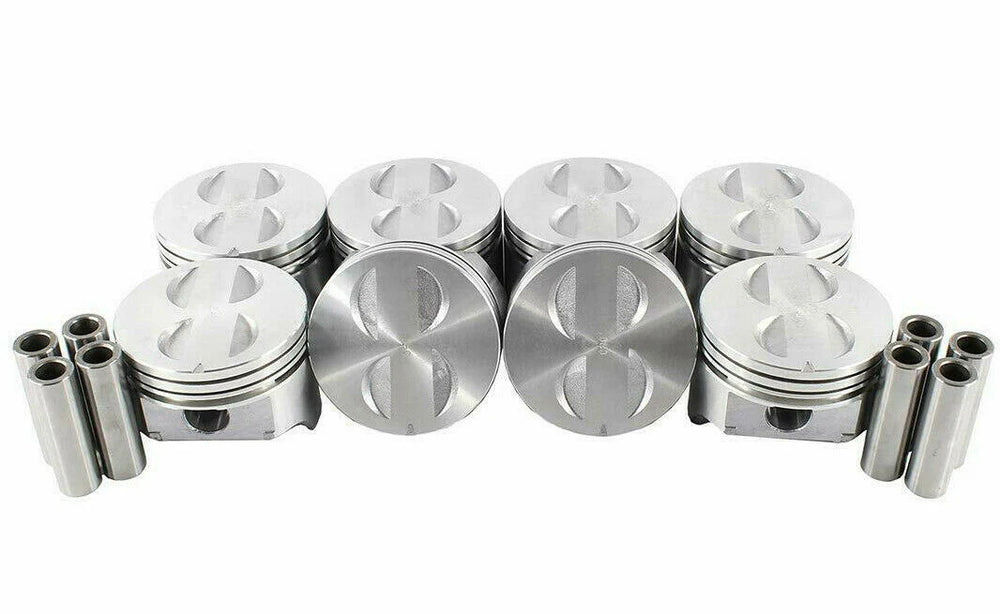 Cast Flat Top Piston Set, 4.00-inch Bore