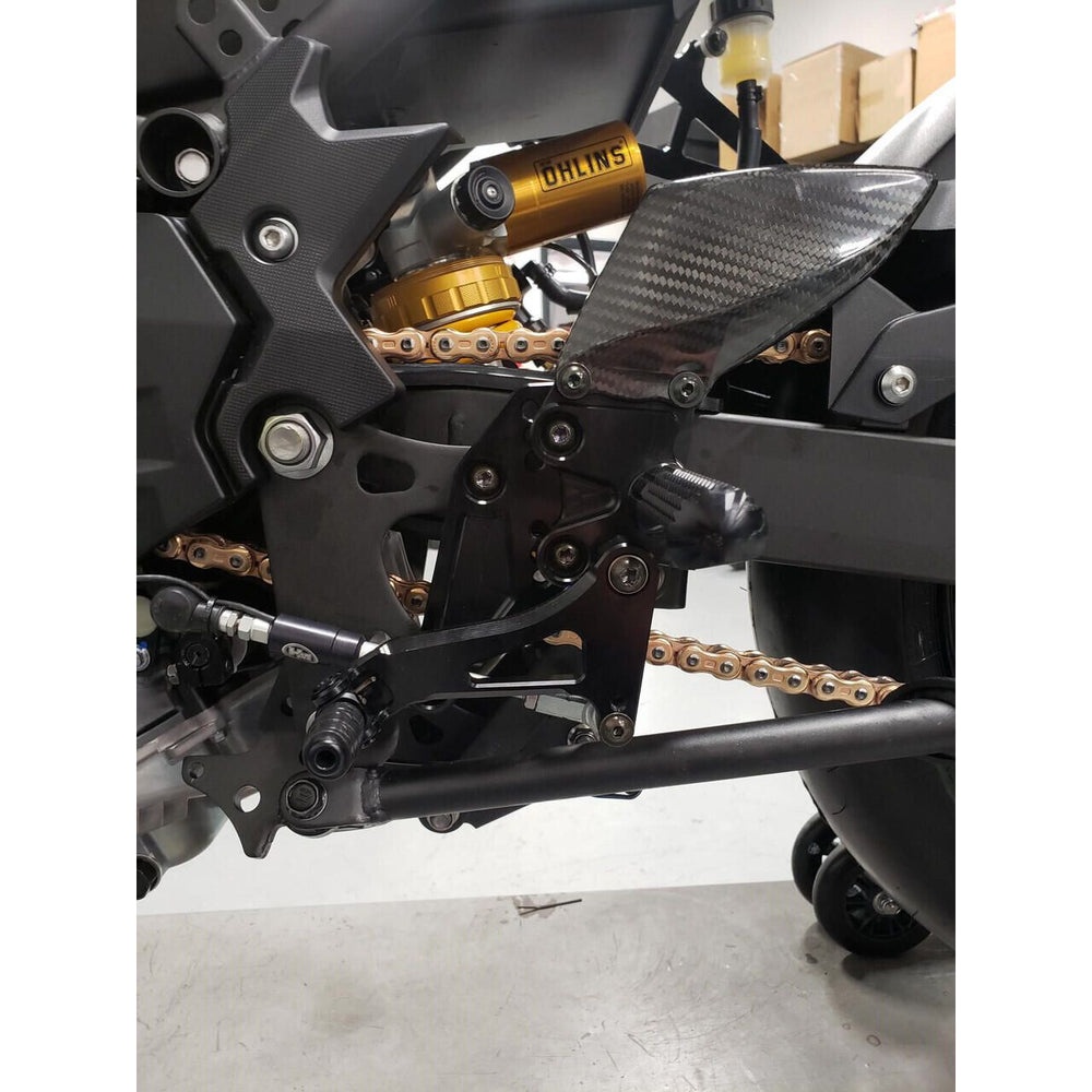Billet Aluminum Rearsets w/ Carbon Heel Guard