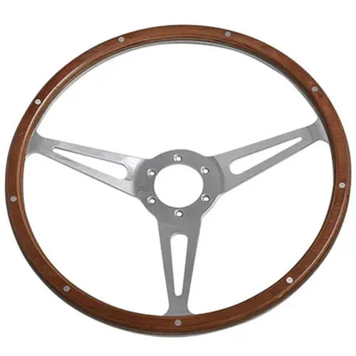 3-Slot Mahogany Steering Wheel 380mm 2" Dish