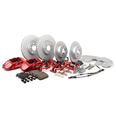 335mm Front Big Brake Kit with Red Calipers and Slotted
