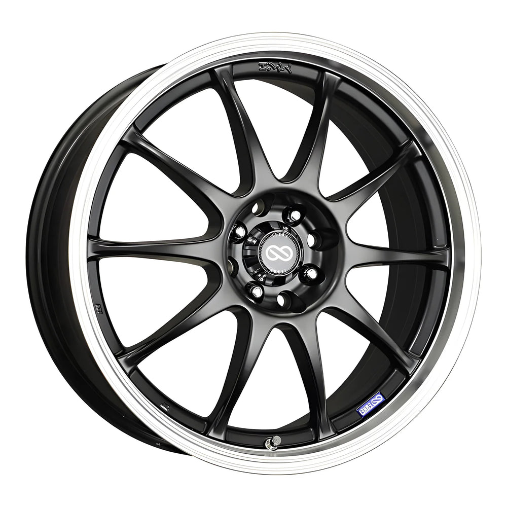 Enkei 16x7 +42 4x100/4x114.3 Black w/ Machined Lip Wheel