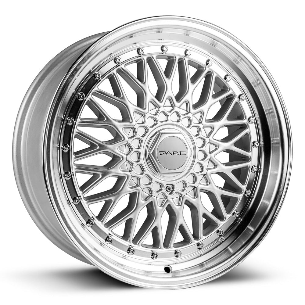 RS 17x8 5x112 5x120 ET40 72.6 Silver w/ Polished Rim