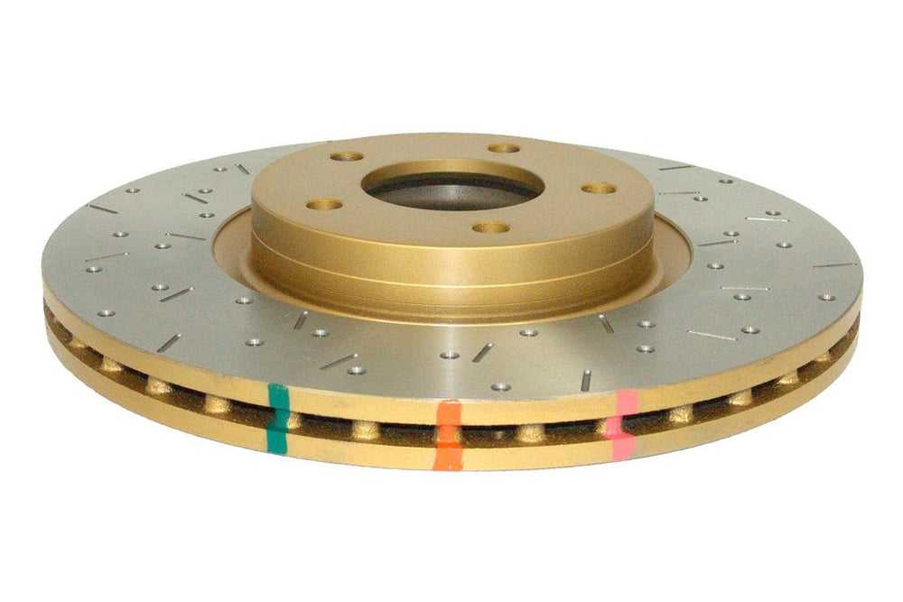 4000 Series XS Gold Cross-Drilled and Slotted Front Brake Rotor