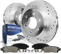Rear Drilled Slotted Rotors and Ceramic Brake Pads Kit