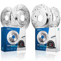 4-Piece Front & Rear Drilled and Slotted Brake Rotors Kit