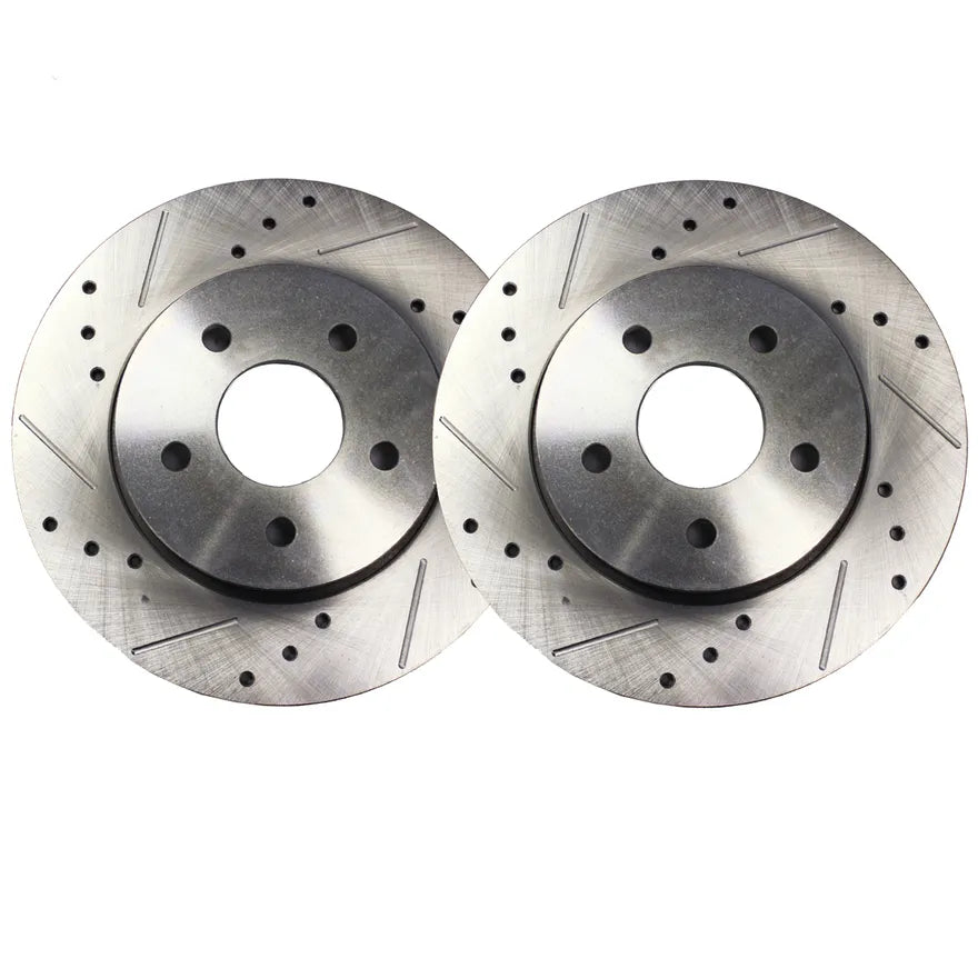 4-Piece Front & Rear Drilled and Slotted Brake Rotors Kit