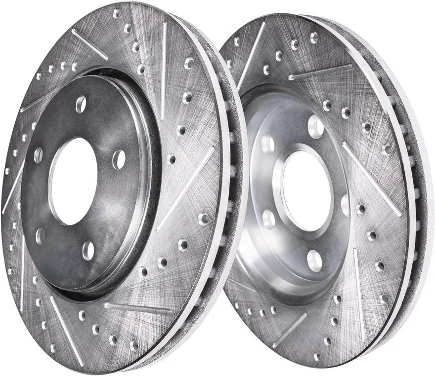 4-Piece Front and Rear Drilled/Slotted Brake Rotor Kit
