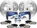 10-Piece Drilled Slotted Rotors and Ceramic Brake Pads Kit