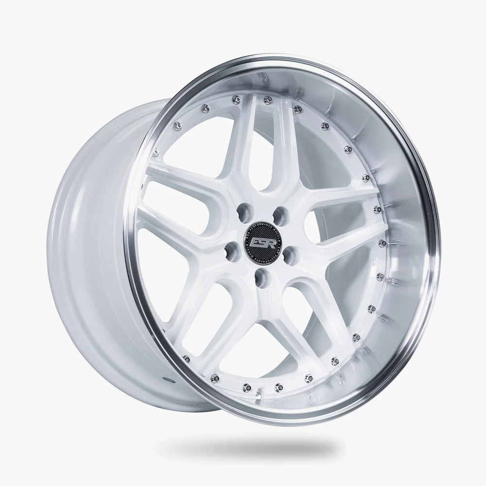 CS15 18x8.5 +30 5x112 Gloss White Machined Lip Wheel