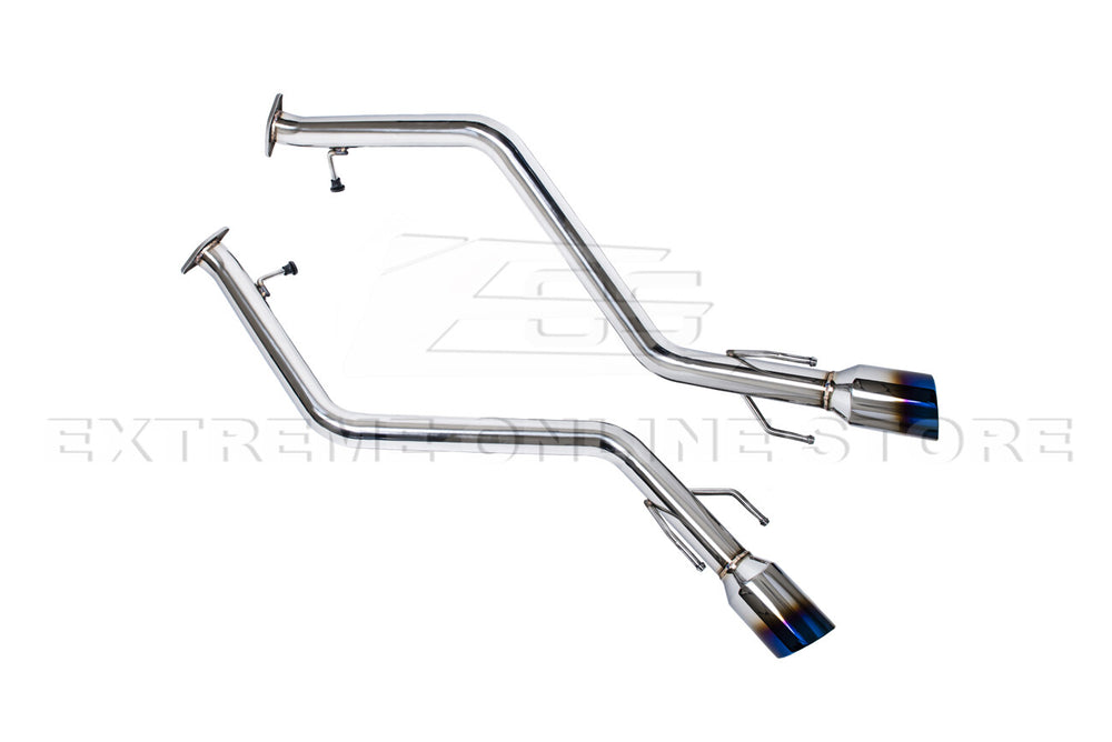 Muffler Delete Axle Back, 2.5-Inch T-304 Stainless Steel Dual 4-Inch Burnt Tip