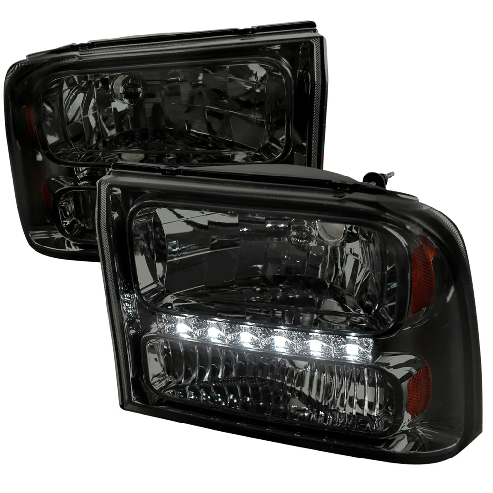 Euro Headlight Assembly with Smoke Lens and LED DRL