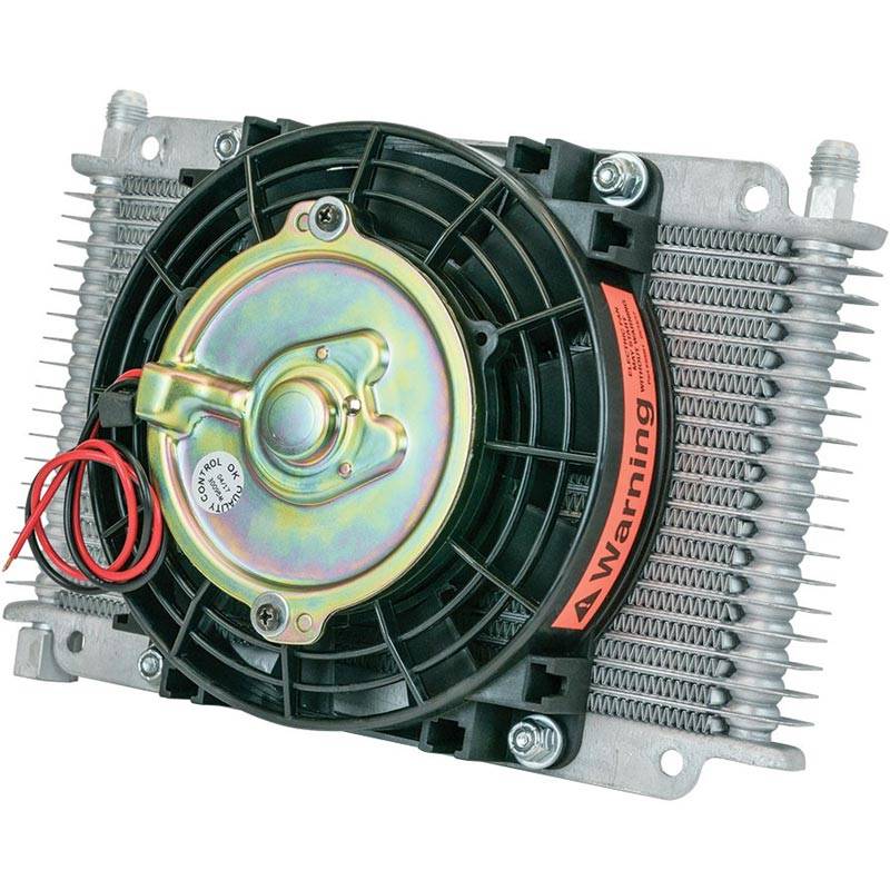 17-Row Transmission Oil Cooler w/ 6.5" Electric Fan