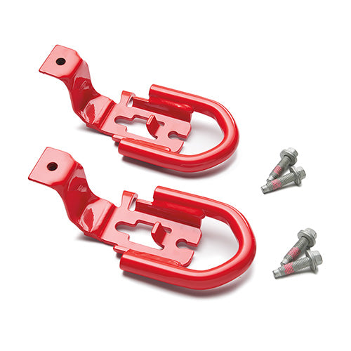 Red Steel Tow Hooks Pair