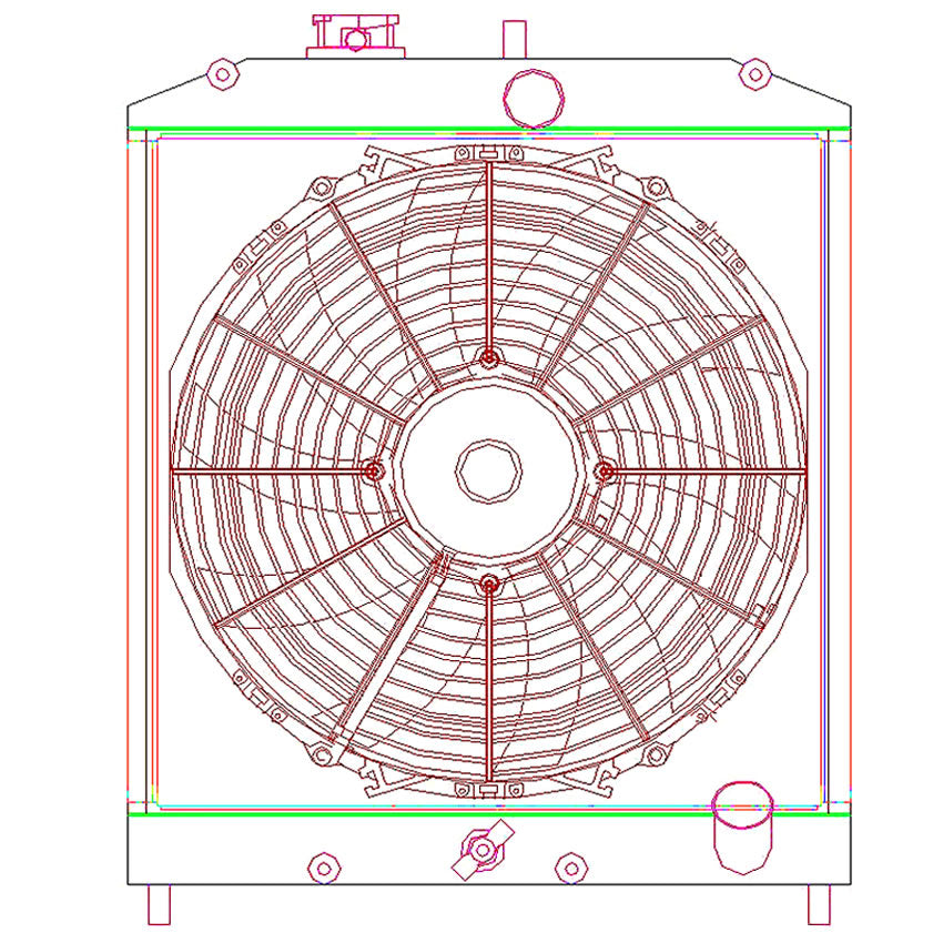 MegaCool DownFlow Aluminum Radiator Combo w/ SPAL Fan