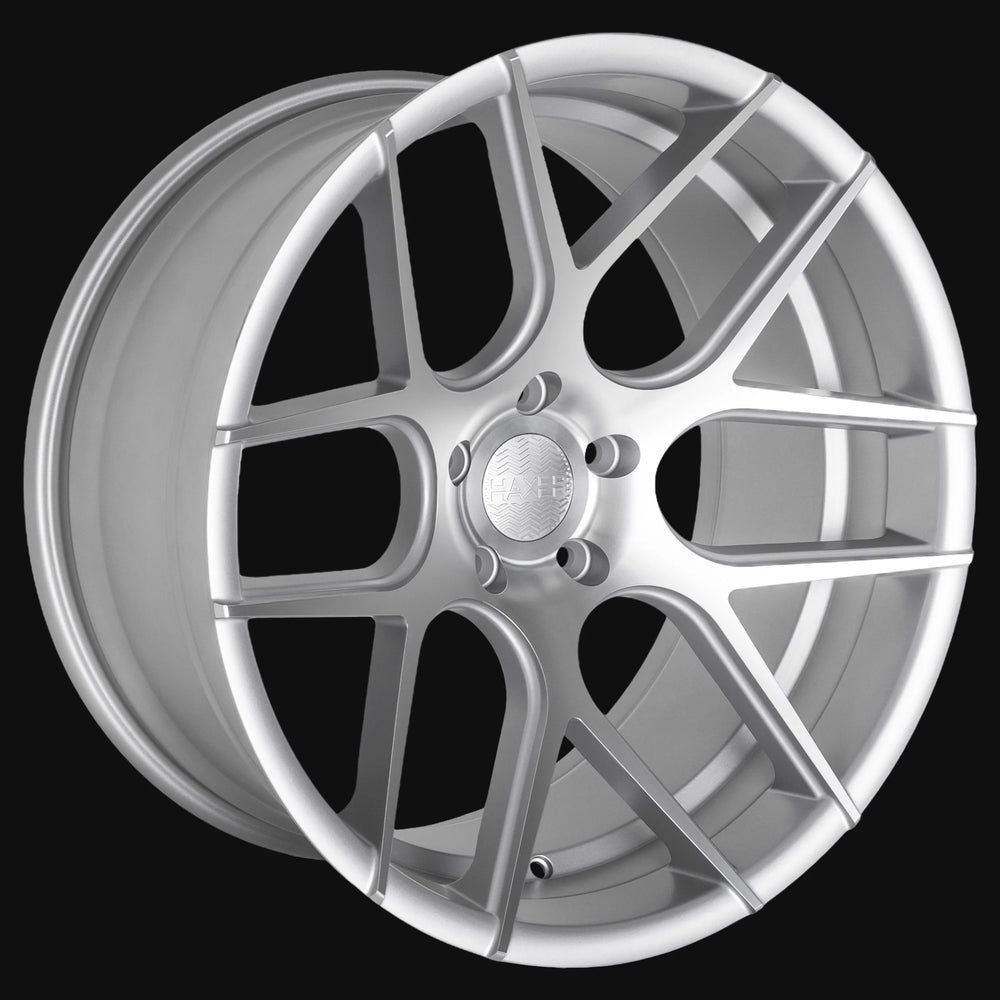 20x10 5x120 0 Offset Polished Silver Half Matt Wheel