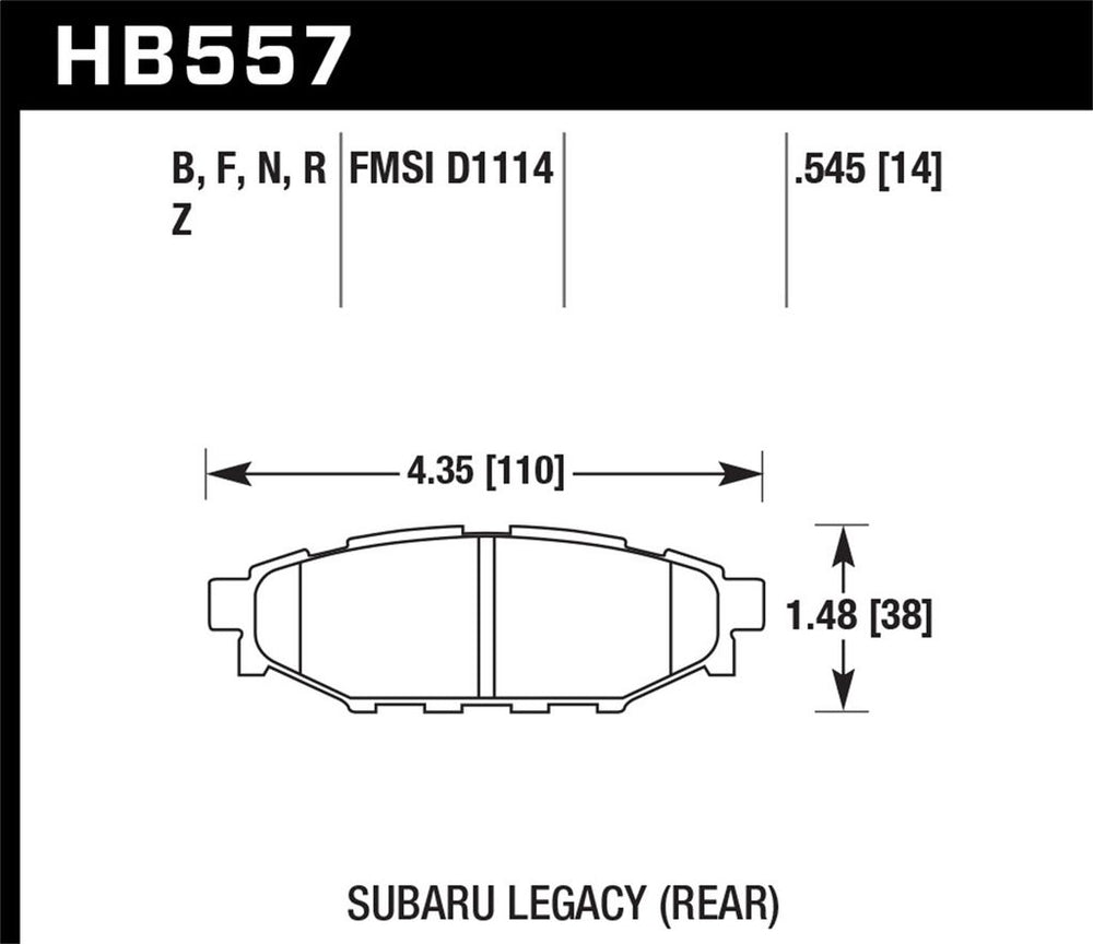 Low Dust Rear Brake Pads