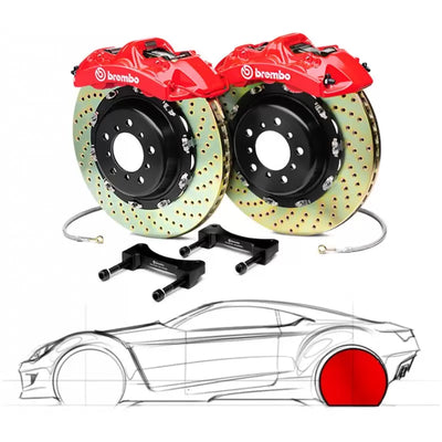 380x28mm 2-Piece Slotted Rotor Big Brake Kit